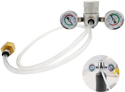 byepica Precision Pressure Regulator for Whipped Cream Dispensers, Relief Valve for 0.95L/580G N2O Tanks, Includes Hose and Adapter for Precise Gas Control