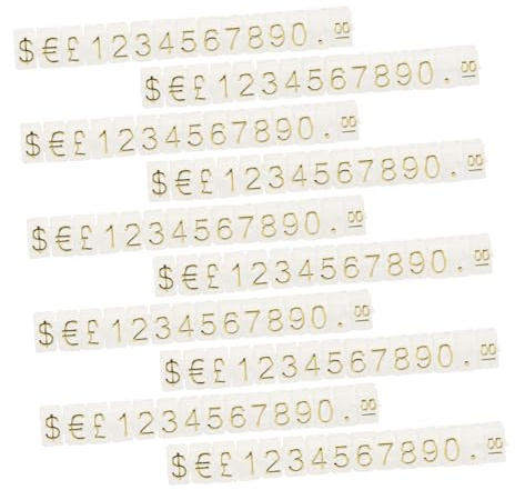 CAXUSD 10 Stück Schmuckpreisschild aus Kunststoff mit Verstellbarem Design und Goldener Farbe für Einkaufszentren und Bekleidungsgeschäfte Geeignet