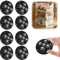 Cxqbsmy 8 PCS Small Furniture Casters, Self Adhesive Castor Wheels, 360° Rotation Smooth Ball Bearing Wheels, Castor Wheels for Furniture, Home Appliances, Kitchen, Office (Black)