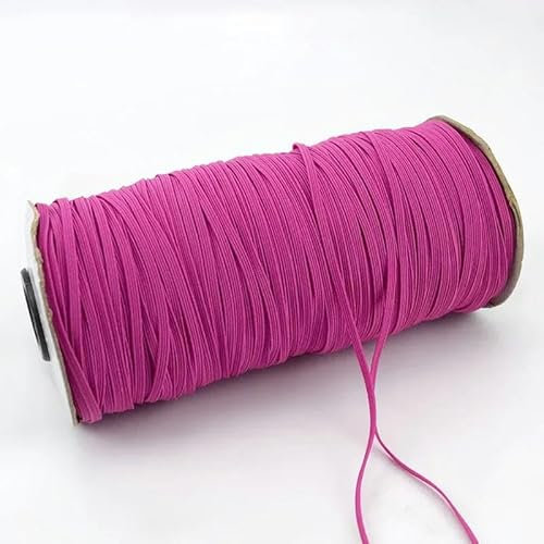1 rollo de banda elástica suave de 3,0 mm para coser sujetadores, ropa interior, cintas de goma, cordones, tocados, cuerda elástica, accesorios para prendas de vestir, color rojo rosado, 3,0 mm, 200