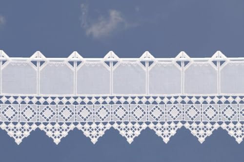 Generisch Scheibengardine Feenhausgardine Landhauslook 20cm hoch in Creme (20x50 cm)