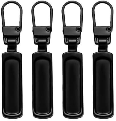 4 Stück Reißverschluss Zipper - Schwarze Ersatzteile Reißverschluss Zipper, Metall Zipper für Reißverschluss Abnehmbares, Reißverschluss Zipper Ersatz, für Jeans, Koffer, Gepäck, Geldbörse, Kleider