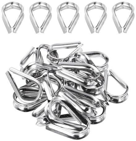 sourcing map Seilkausche 10 mm Durchmesser, M10 Edelstahl, Drahtseilkausche zum Abschleppen, 20 Stück