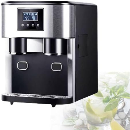 Trituradora De Hielo Y MáQuina Para Hacer Cubitos,MáQuina De Hielo En Pellets De Encimera,3 En 1: Cubitos De Hielo,Hielo Picado,Agua Helada,Produce De 15 A 18 Kg En 24 Horas,Pantalla Lcd