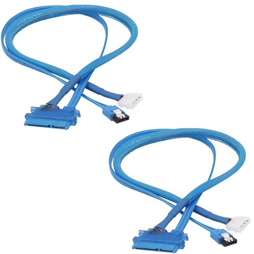 YARCHONN 2 en 1 22 Pin SATA III 7+15 Pin a SATA 7 Pin Datos con interfaz de alimentación IDE 4Pin hembra a macho datos y cable de alimentación para disco duro unidad óptica -50cm -2pcs