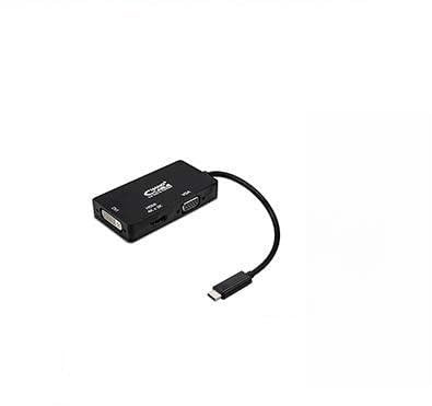 Brightium Convertisseur USB-C vers VGA/DVI/HDMI (3 en 1), couleur noire