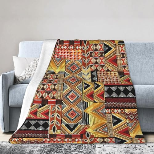 OAZCVBNN Coperta in flanella africana con stampa patchwork tessile per tutte le stagioni coperta per letto divano campeggio coperta da viaggio