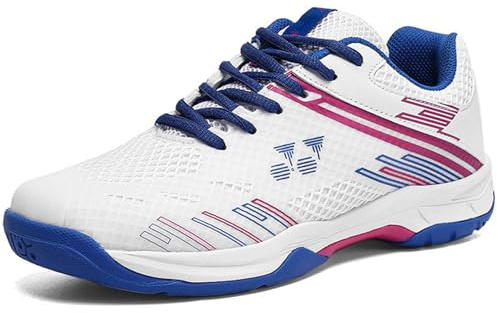 SDEQA Scarpe da Tennis Uomo Leggere e Traspiranti, Scarpe da Badminton, Scarpa Tennis Interno Esterno per Squash e pallavolo,B,43 EU
