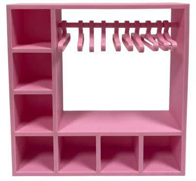 Armoire à vêtements de poupée, 15 x 15 x 3,8 cm avec 10 cintres pour adultes et amateurs de poupées