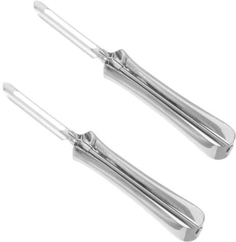 SHINEOFI Pelador de Verduras de Acero Inoxidable 2 Unidades, Pelador Multiusos Mango Antideslizante Ergonómico para Frutas y Verduras, Herramienta Esencial para Cocina y Pelado