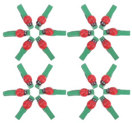 TOYANDONA 30 Mini Pinces à Linge en Bois Coccinelle Vertes, Lot de 30 Clips de Bricolage pour Photos, Cartes Mémo et Décoration Intérieure, Accessoires Créatifs DIY pour Maison et Bureau