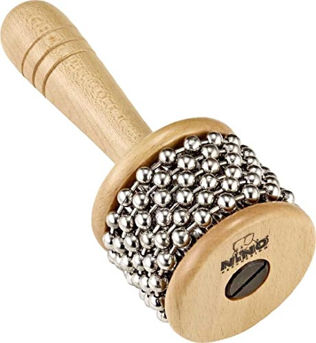 Nino Percussion Cabasa Instrument Small - Kleines Musikinstrument für Kinder ab 4 Jahren - Birkenholz, Natur (NINO701)