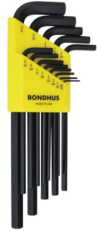 Bondhus 12137 Set of 13 Hex L-wrenches, Long Length, sizes .050-3/8