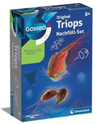 Clementoni Galileo Lab Original Triops Nachfüll-Set | Züchten & Beobachten von Urzeitkrebsen - Biologie zum Anfassen für kleine Forscher - Spielzeug für Kinder ab 8 Jahren, 69935