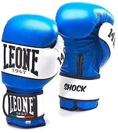 LEONE 1947 Shock Guanti Boxe, Unisex - Adulto, Blu, 16 OZ, GN047