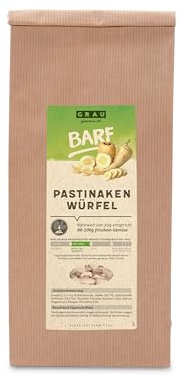 GRAU - l’Original - légumes séchés pour Le régime Barf des Chiens - dés de panais, Pack de 1 (1 x 500 g), complément Alimentaire pour Chiens
