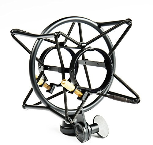 Fame Audio Spinne VT-12, Schwarz, Hochwertige Mikrofonspinne, Für VT-12 Röhrenmikrofon, Elastische Halterung, Entkoppelt von Externen Schwingungen, Geeignet für 45-50mm Durchmesser Mikrofone