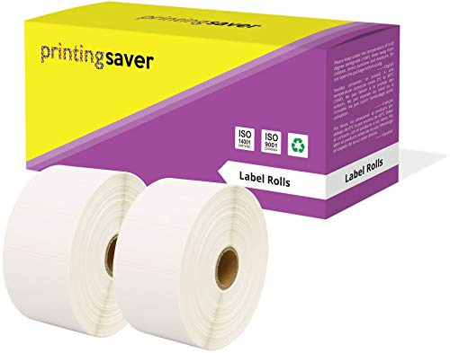 Printing Saver 52 x 25 mm 2 Thermodirekt-Etiketten (2000 Stück/Rolle, weiß) kompatibel für Zebra Toshiba Citizen Sato Intermec Datamax CAB Eltron Godex Orion UPS Wasp Etikettendrucker