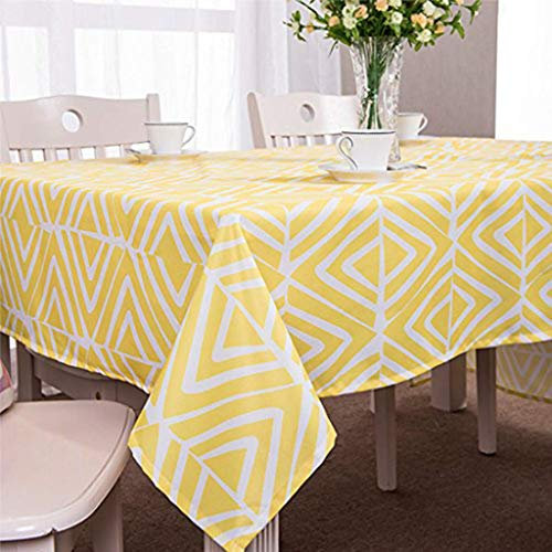 X-Labor Tischdecke Eckig Abwaschbar Oxford Stoff Tischdecke Wasserdicht Pflegeleicht Tischdeko für Garten Zimmer Gelb 140 x 240 cm
