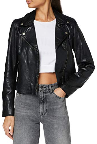 Freaky Nation Mujer Bali-FN SC Chaqueta de Cuero, Black, L