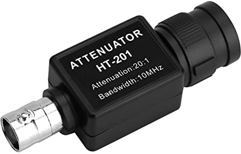 Passive Attenuator 20 to 1 for Oscilloscopes 10MHz Bandwidth High Precision Signal Attenuation Tool Compatible with Keysight Tektronix Rigol Oscilloscope Probes