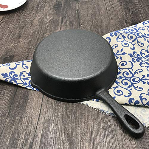 Sartenes, Sartenes de Hierro Fundido 16/20 / 25cm Sartenes de Hierro Fundido Pre-sazonada/Freidora sin Grasa Adecuada para Todas las Cocinas, Negro,20cm
