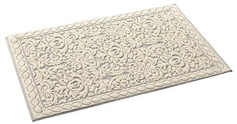 HomeLife Küchenteppich aus Baumwolle, waschbar, 60 x 90 cm, moderner Läufer für Flur, elegant, Bettvorleger für Zuhause, Tischläufer, Beige und Design Koralle grau [60 x 90, Beige/Grau]