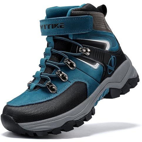 VITIKE Garçon Chaussures en Coton pour Enfants Bottes de Neige Hiver Filles Chaussures de Randonnée,Bleu Marine, 38 EU