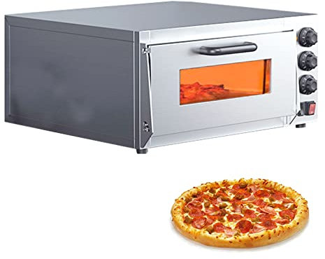 0℃ Outdoor Four à Pizza Électrique Professionnel Tartes avec Fond en Argile Réfractaire, 400 X 400mm, la Température du Four Peut être Réglée Jusqu'à 350°C for Pizza, Bread and Pastry,Single Layer