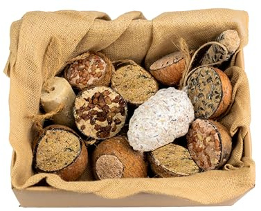 Chubby Pecka Pack Includes 12 Hanging Feeder Treats - Mix of Suet, Seed, Peanut & Mealworms Wild Bird Food