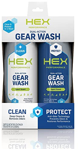 HEX Performance Sport Scent Dual Action Gear Wash, 16oz - Designed for Lacrosse Pads, Hockey Gear, Football Pads, Boxing Gloves, Compression Apparel, Outerwear, Wetsuits, Braces