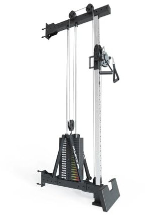 ATLETICA R8-Pro Pulley Kabelzug | Cable Pull mit 90 kg Steckgewicht | 2 Griffen, Fußstütze, Band Pegs | 34-Fach verstellbar | Wandmontage oder Rack-Anbau | Kraftstation Zubehör