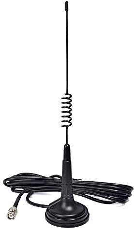 HYS 27 MHz Funkgeräte Magnetische Basisantenne mit BNC | 6,3 cm Magnetfuß, Magnethalterung, 26–28 MHz CB Antenne Kompatibel mit für Cobra Midland Uniden Anytone Mobiles CB Gerät