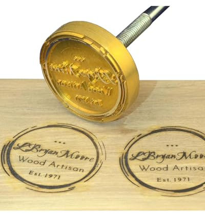 Holzbrandeisen mit individuellem Business-Logo, individueller Holzbrennstempel für Holzarbeiter, personalisierter Hitzestempel für Holzbearbeitung (8,9 x 8,9 cm)