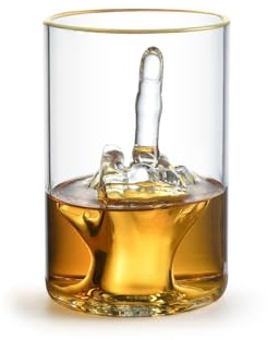 RUGLUSH Personalized Shot Glasses – 4oz Small 3D Middle Finger Glass for Tequila Shots – 1-Pcs Mini Shot Glasses with Food-Grade Non-BPA Glass – Ideal as Birthday Gift, Parties Patent-Pending