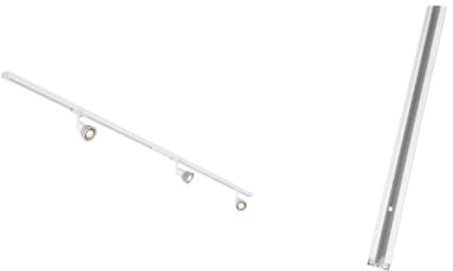 SLV LED Schienensystem PURIA, Starter Set, 1Phasen Schienen-Leuchte & 1Phasen Aufbauschiene | Hochvolt-Stromschiene, Aufbau-Schiene, 3x GU10, Warmweiß, 4W, LED