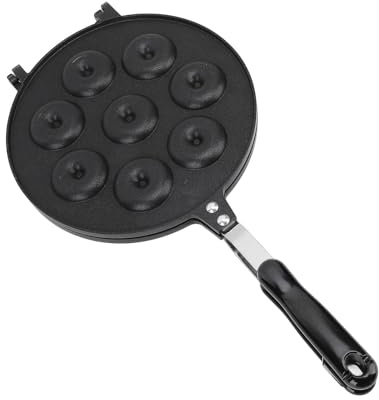 Stovetop Waffle Pan,Non Electric Stovetop Panwaffle for Gas Stove Cast Iron Waffle Pan Maker for Pancakes Puffs and Waffles