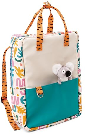 Mochila 34x24x10 cm con pequeño Peluche de Koala 10 cm Colorido - Bolso con Peluche para niños y niñas - Juguete de Peluche Desmontable, Suave y Esponjoso