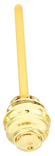 SHOWERORO Glass Honey Stir Stick Long Handle Honey Rod for Household Use Light Yellow and Jam Mixing