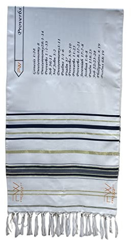 Watreketal Halstuch,Großer Tallit-Gebetsschal mit englischen Worten weicher Tallit-Gebetsschal 180,3 x 50,8 cm spirituell für Männer und Frauen