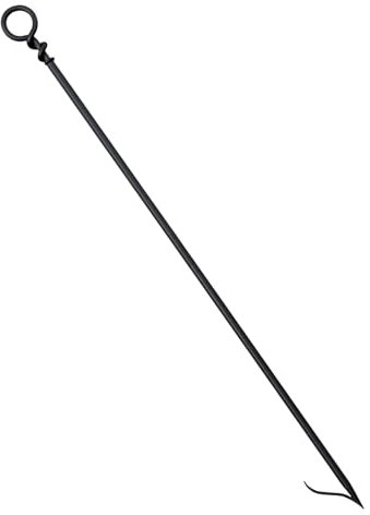 Hand Forged Twisted Rope Design Fire Poker 32” Long, Heavy Duty Metal Fire Stick for Fire Pit, Handmade Fireplace Poker for Campfire Wood Stove Firewood Log Coals Outdoor Indoor Fireplace Tools