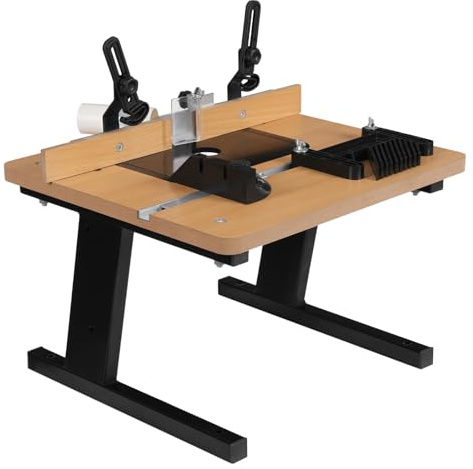 JAYEUW Router Tisch Frästisch Oberfräsentisch Werkbank für Oberfräse mit 430 x 400mm Arbeitstisch Router Tisch mit Ständer und verstellbarem Zaun Benchtop Router Tisch für Holz Router