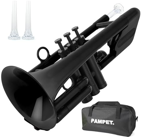 PAMPET SEA LION Professional Plastic C Trumpet Standard Trumpets Trumpet Set for Student Beginner C Trumpet Instrument Black