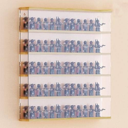 ZIMGOD Acryl Vitrine 2/3/4/5-stöckige Vitrinenboxen zur Wandmontage, Stapelbare Thekenvitrinen mit Herausnehmbaren Regalen, Durchsichtiger Sammlerschrank für Minifiguren(40cm (15 3/4),4 tier)