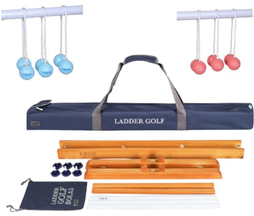 Uber Games - Profi Hard Golf Leitergolf Spiel - Himmelblau/Korallrot | Himmelblau/Korallrot, Stark und Stabil