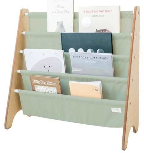 3 Sprouts Bücherregal Kinder, 35 Bücher, Grün