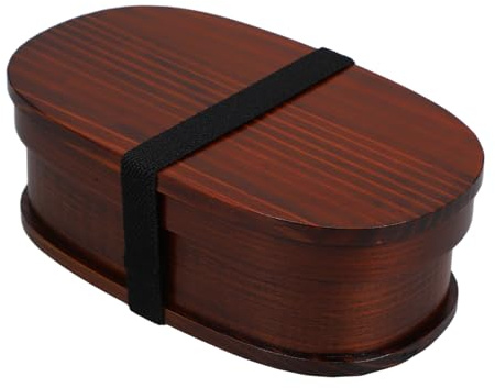 WEKADRIN Caja Bento Japonesa De Madera Fiambrera Tapa De Madera Para Estudiantes Contenedor De Comida Bento Fiambrera Práctica Para Refrigerios