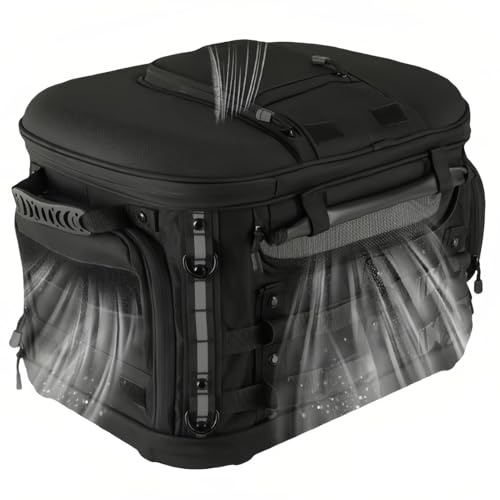 SAYEYBU Motorrad Hunde/Katzentransportbox, Tragbare, Wetterfeste Hunde/Katzentransportbox für GepäCkträGer Oder Beifahrersitz, 9 Kg Tragkraft