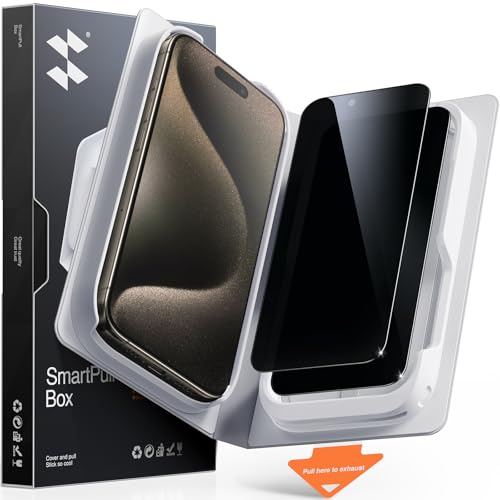 SMARTDEVIL 2 Pack MyView Sichtschutz für iPhone 15 Pro Panzerglas | 28°Sichtschutz, 9H Panzerglas, Blasenfreie Installation, Bruchsicher, Face ID & Hüllenkompatibel, mit SmartPull Box