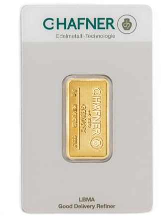 5 Gramm Goldbarren C. Hafner + Echtheitszertifikat - 5 g Gold - Feingold 999.9 - Prägefrisch - LBMA Zertifiziert - Neu